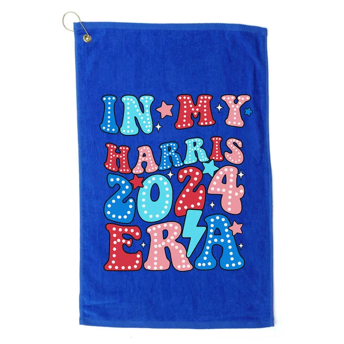 In My Harris 2024 Era Retro Groovy Vote For President Women Platinum Collection Golf Towel