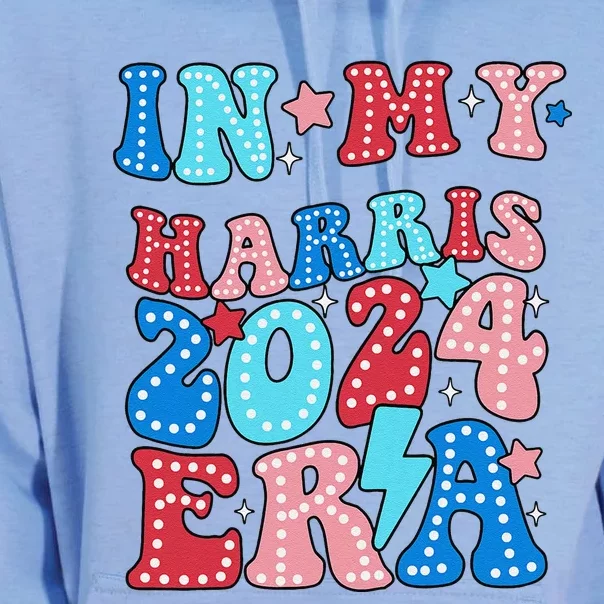 In My Harris 2024 Era Retro Groovy Vote For President Women Unisex Surf Hoodie