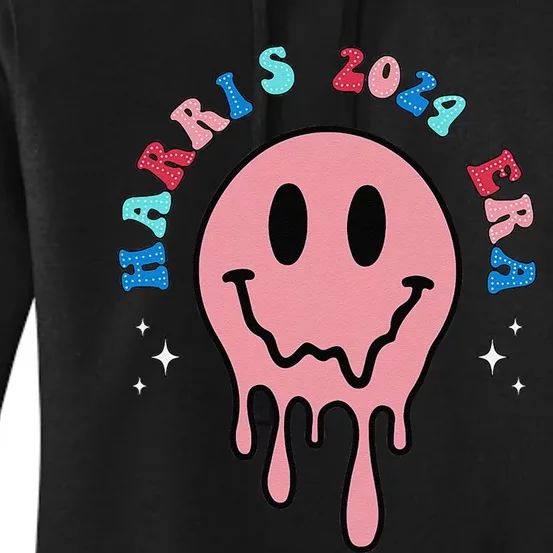 In My Harris 2024 Era Smile Face Vote For President Women Women's Pullover Hoodie