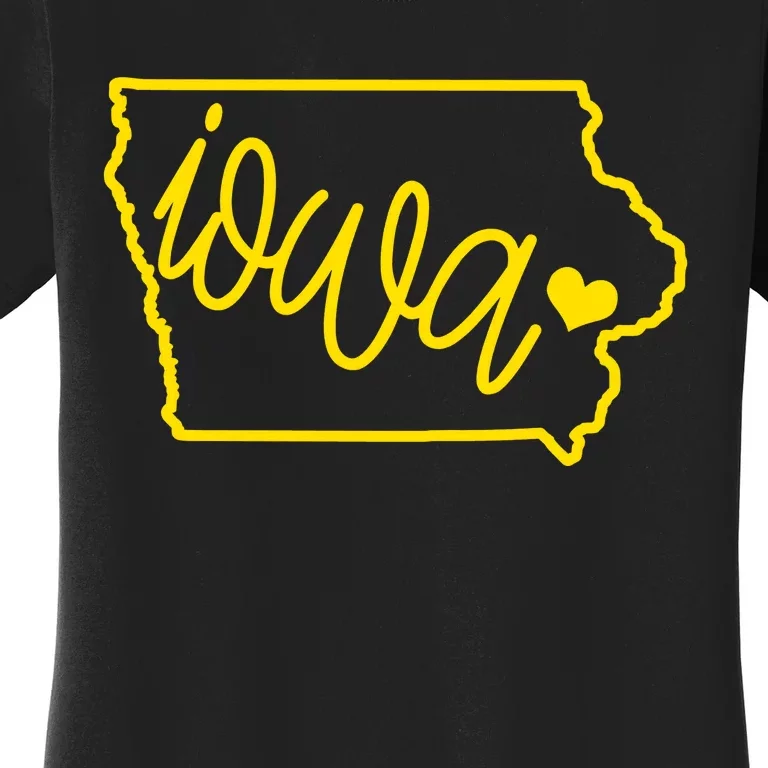 Iowa Map Iowa Lover Heaven Gold Map Women's T-Shirt