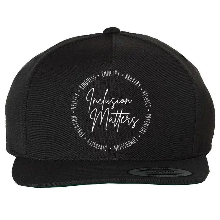 Inclusion Matters Inspirational Wool Snapback Cap