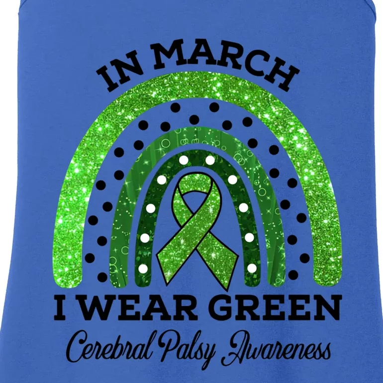 In March I Wear Green Cerebral Palsy Awareness Rainbow Gift Ladies Essential Tank