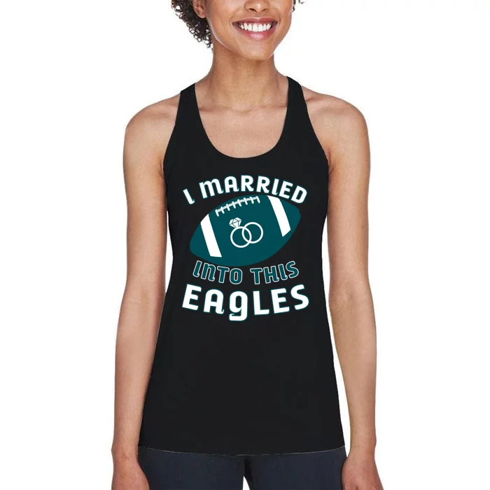 I married into this eagles funny Philadelphia football fan it's A Philly Thing Women's Racerback Tank