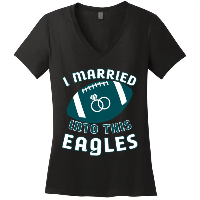 I married into this eagles funny Philadelphia football fan it's A Philly Thing Women's V-Neck T-Shirt