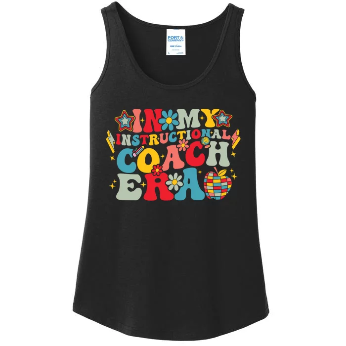 In My Instructional Coach Era Groovy Back To School Ladies Essential Tank