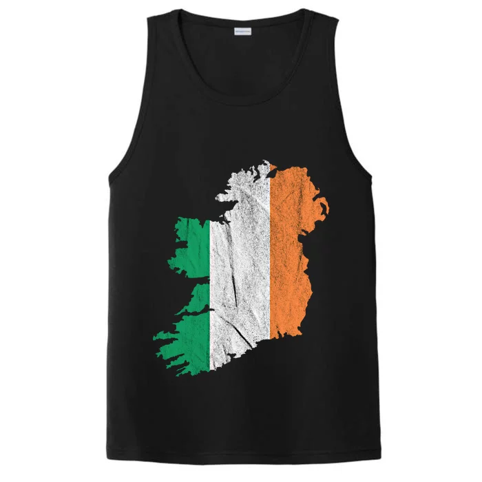 Ireland Map Irish Flag Ireland Trip Souvenir Irish Roots Cool Gift Performance Tank