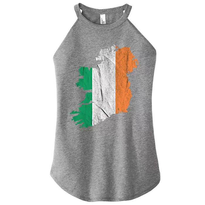 Ireland Map Irish Flag Ireland Trip Souvenir Irish Roots Cool Gift Women’s Perfect Tri Rocker Tank