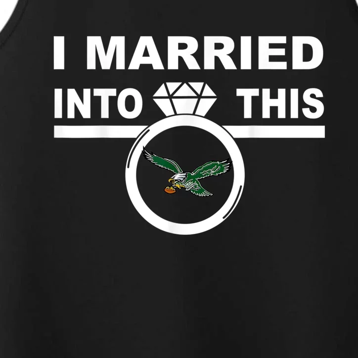 i married into this eagles design Quote apparel cool saying Performance Tank