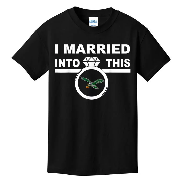 i married into this eagles design Quote apparel cool saying Kids T-Shirt