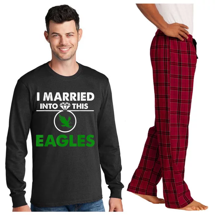 i married into this eagles design Quote apparel cool saying Long Sleeve Pajama Set