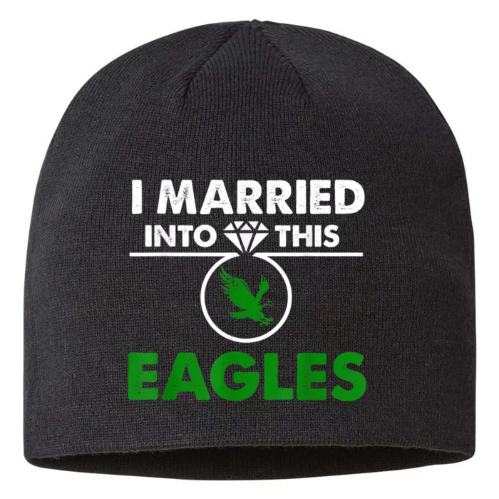 i married into this eagles design Quote apparel cool saying 8 1/2in Sustainable Knit Beanie