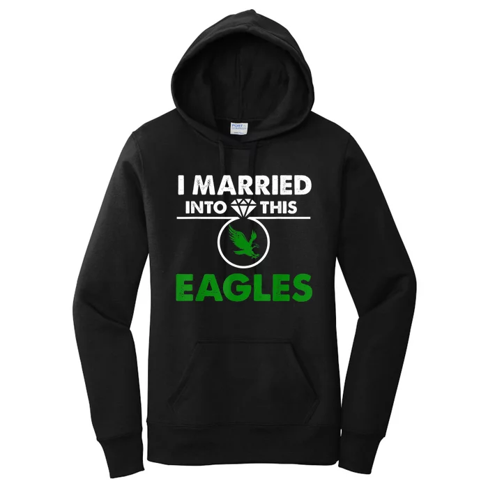 i married into this eagles design Quote apparel cool saying Women's Pullover Hoodie