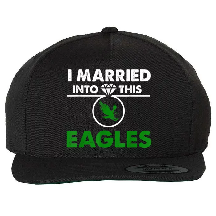 i married into this eagles design Quote apparel cool saying Wool Snapback Cap