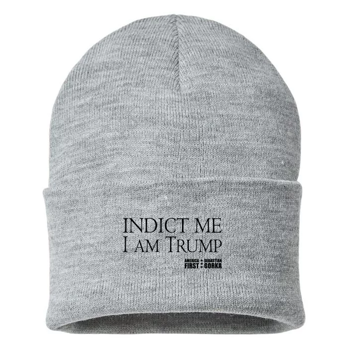 Indict Me I Am Trump America First Sustainable Knit Beanie