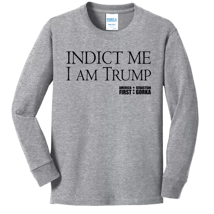 Indict Me I Am Trump America First Kids Long Sleeve Shirt