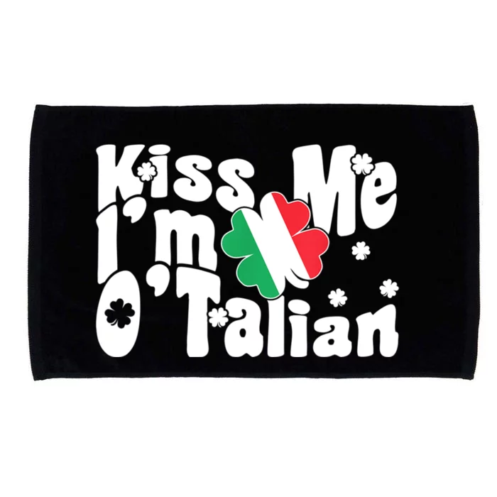 Iss Me I'm O'Talian Funny Italian St Patrick's Day Microfiber Hand Towel