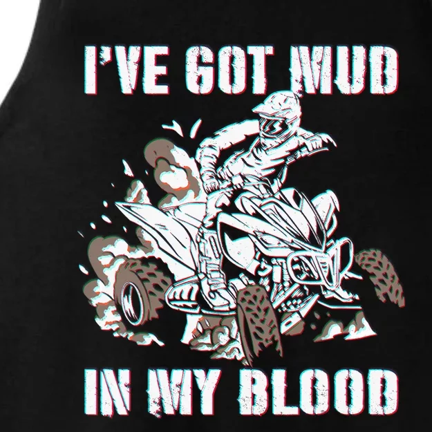 I've mud in my blood ATV dirt bike four wheeler funny quad Ladies Tri-Blend Wicking Tank