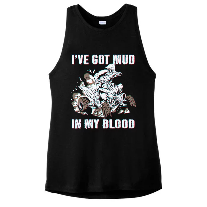 I've mud in my blood ATV dirt bike four wheeler funny quad Ladies Tri-Blend Wicking Tank