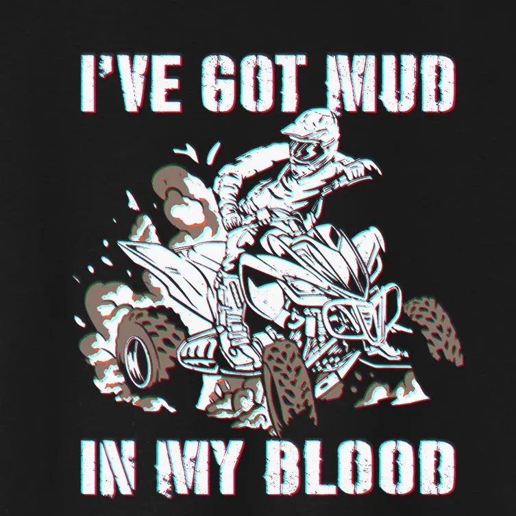 I've mud in my blood ATV dirt bike four wheeler funny quad Women's Crop Top Tee