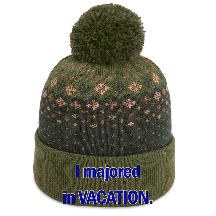 I Majored In Vacation The Baniff Cuffed Pom Beanie