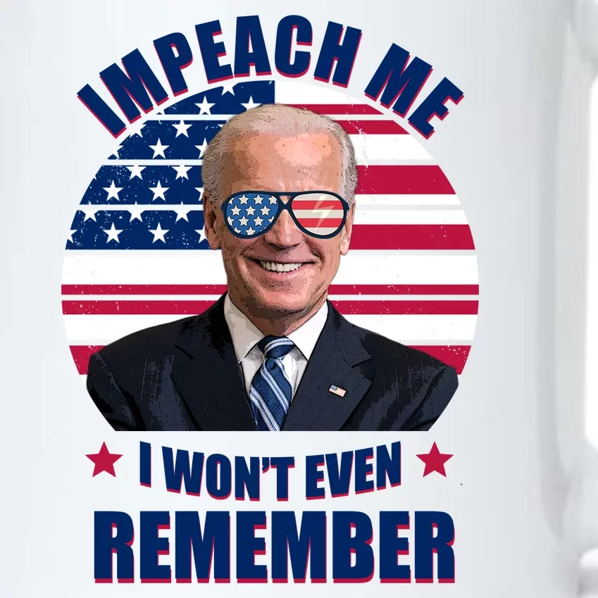 Impeach Me I Won't Even Remember Joe Biden American Flag Funny Black Color Changing Mug