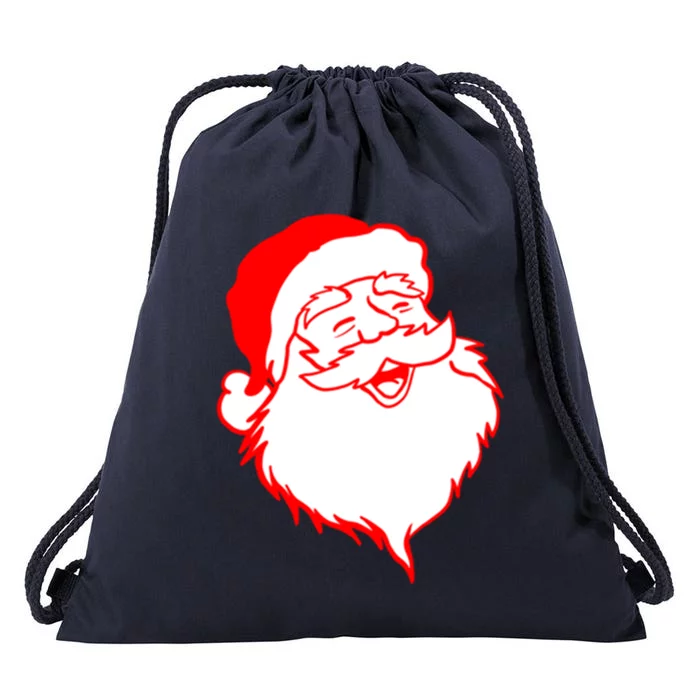 In My Jolly Era Merry Christmas Retro Santa Claus Gift Drawstring Bag