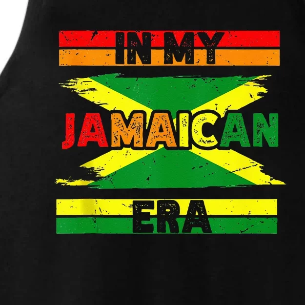 In My Jamaican Era Independence Jamaica Day Jamaican Flag Ladies Tri-Blend Wicking Tank