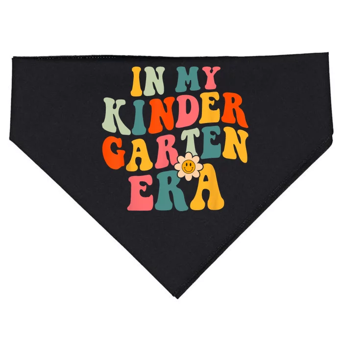 In My Kindergarten Teacher Era Shirts Kinder Groovy Retro USA-Made Doggie Bandana