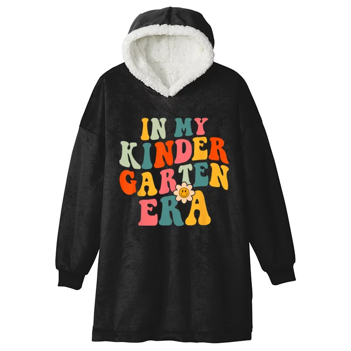 In My Kindergarten Teacher Era Shirts Kinder Groovy Retro Hooded Wearable Blanket