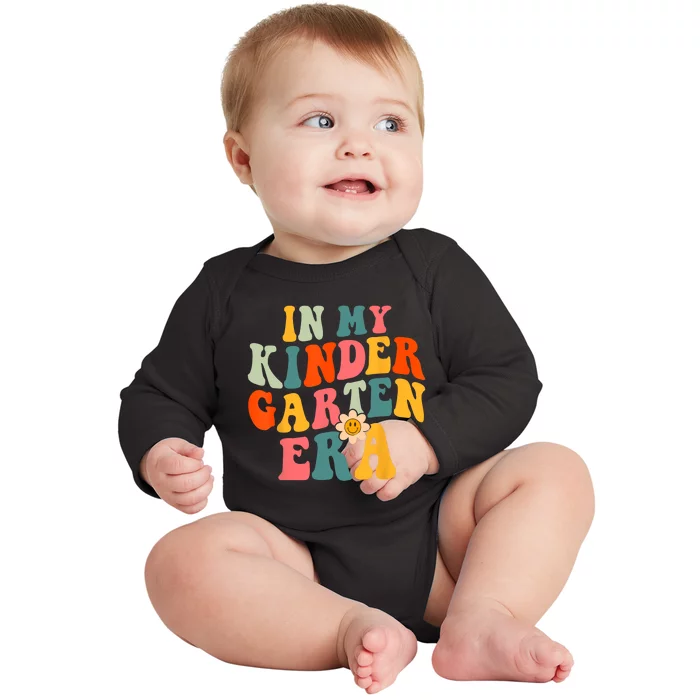 In My Kindergarten Teacher Era Shirts Kinder Groovy Retro Baby Long Sleeve Bodysuit