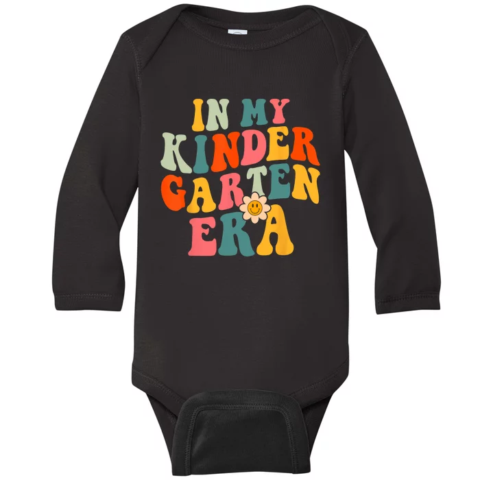 In My Kindergarten Teacher Era Shirts Kinder Groovy Retro Baby Long Sleeve Bodysuit