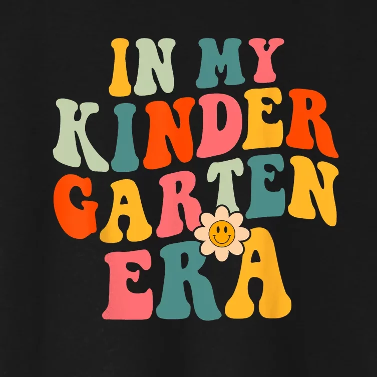 In My Kindergarten Teacher Era Shirts Kinder Groovy Retro Women's Crop Top Tee