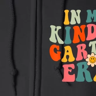 In My Kindergarten Teacher Era Shirts Kinder Groovy Retro Full Zip Hoodie