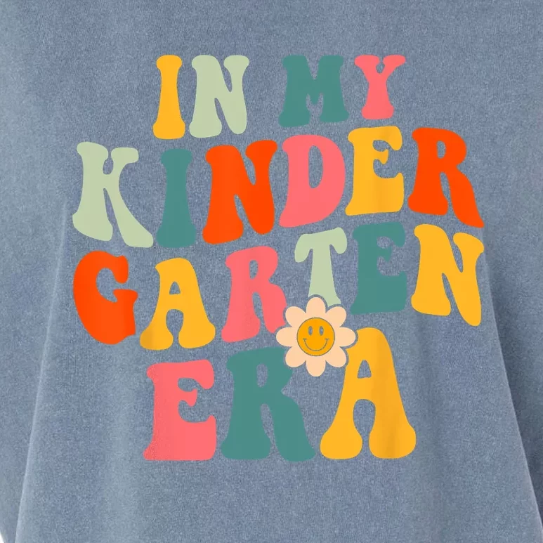 In My Kindergarten Teacher Era Shirts Kinder Groovy Retro Garment-Dyed Women's Muscle Tee