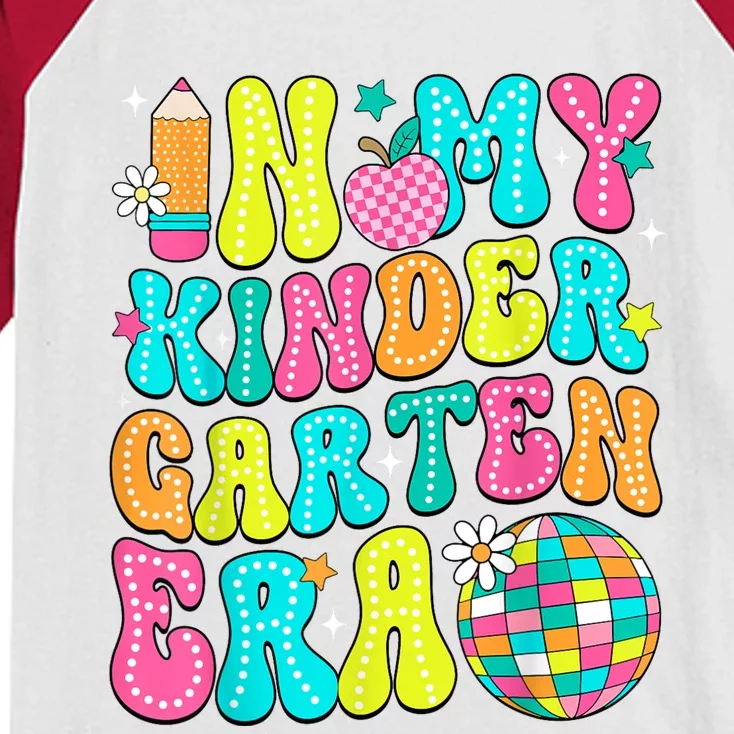 In My Kindergarten Era Groovy Back To School Teacher Student Kids Colorblock Raglan Jersey