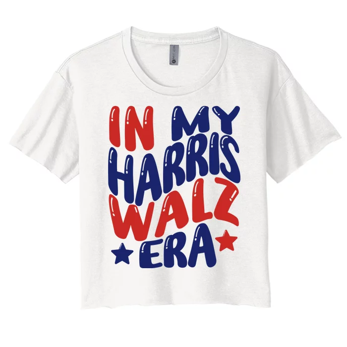 In My Kamala Era Groovy Harris For Madam President 2024 Women's Crop Top Tee