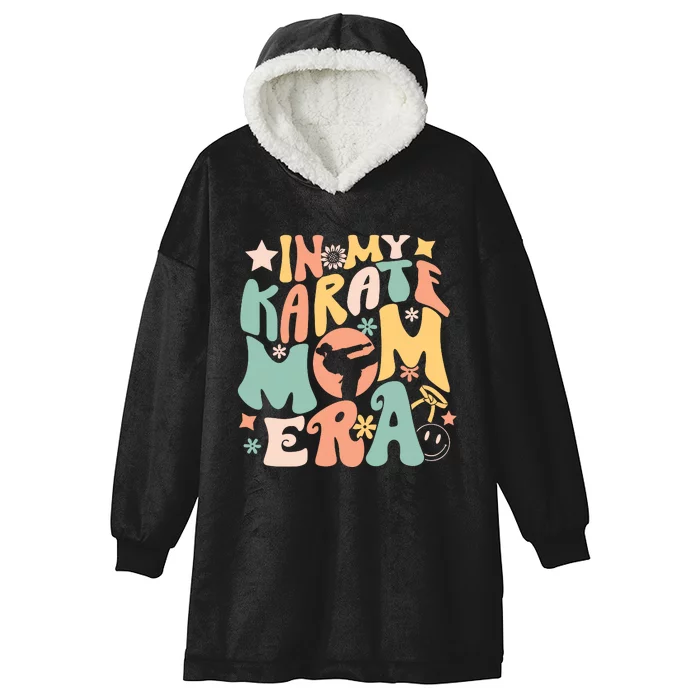 In My Karate Mom Era Groovy Funny Martial Arts Sport Mother Hooded Wearable Blanket