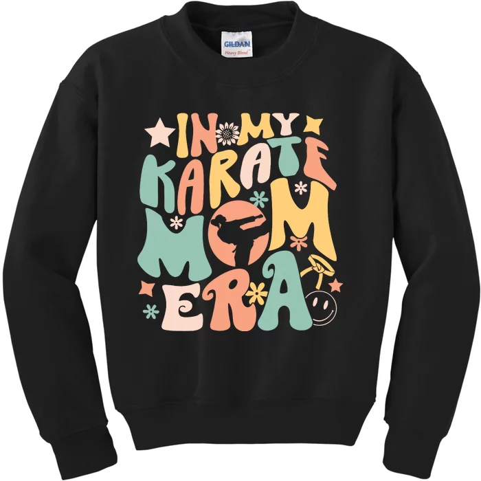 In My Karate Mom Era Groovy Funny Martial Arts Sport Mother Kids Sweatshirt