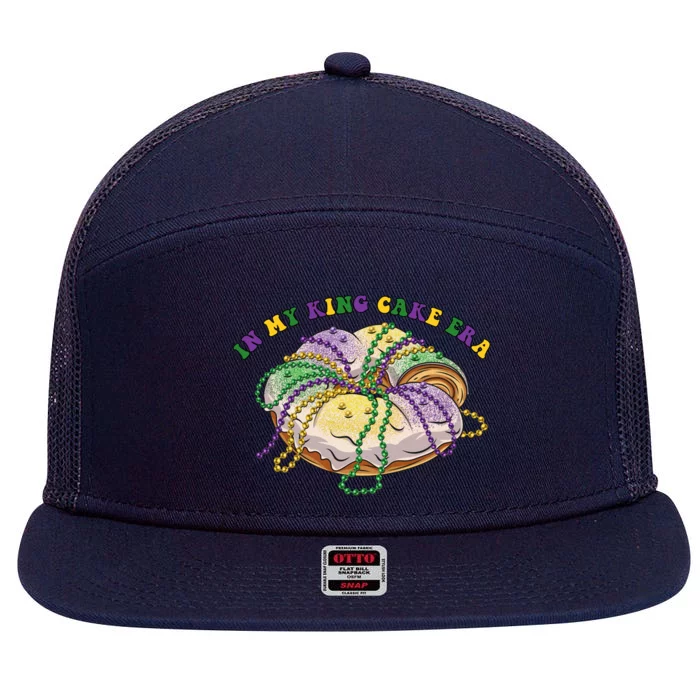 In My King Cake Era Mardi Gras 7 Panel Mesh Trucker Snapback Hat