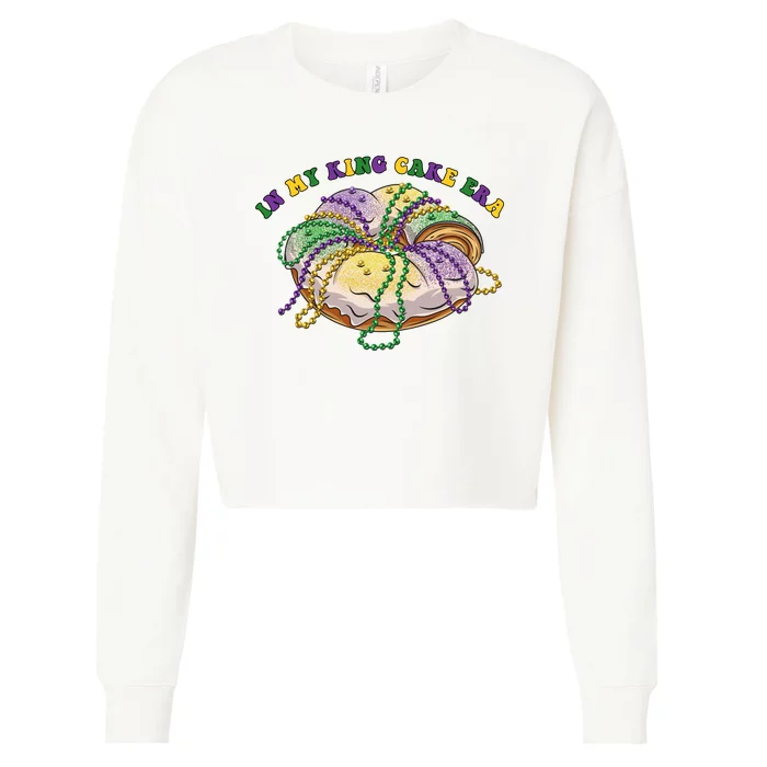 In My King Cake Era Mardi Gras Cropped Pullover Crew