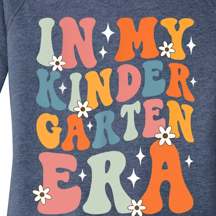 In My Kindergarten Era Groovy Back To School Kinder Teacher Women's Perfect Tri Tunic Long Sleeve Shirt