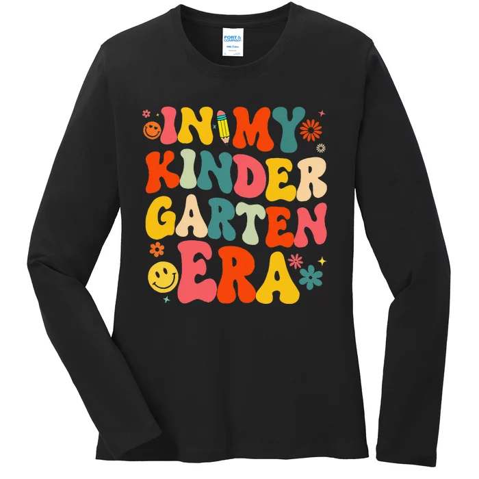 In My Kindergarten Era Retro Back To School Teacher Student Gift Ladies Long Sleeve Shirt