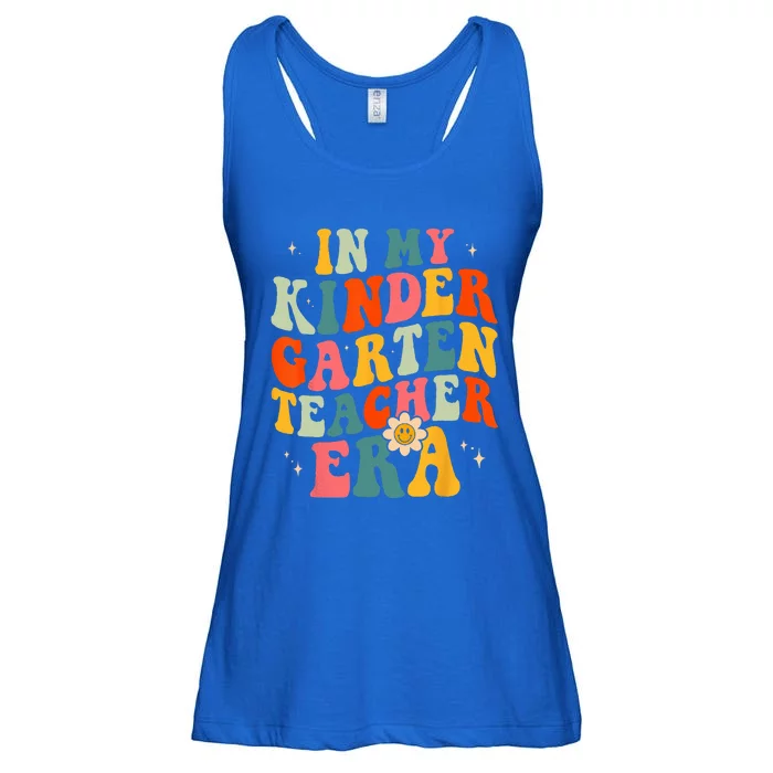 In My Kindergarten Teacher Era Kinder Groovy Retro Ladies Essential Flowy Tank