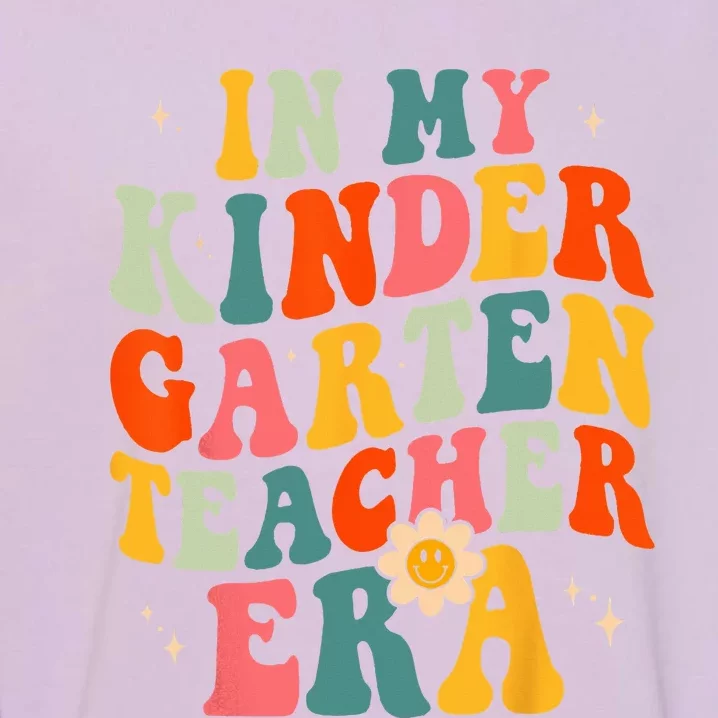 In My Kindergarten Teacher Era Kinder Groovy Retro Garment-Dyed Sweatshirt