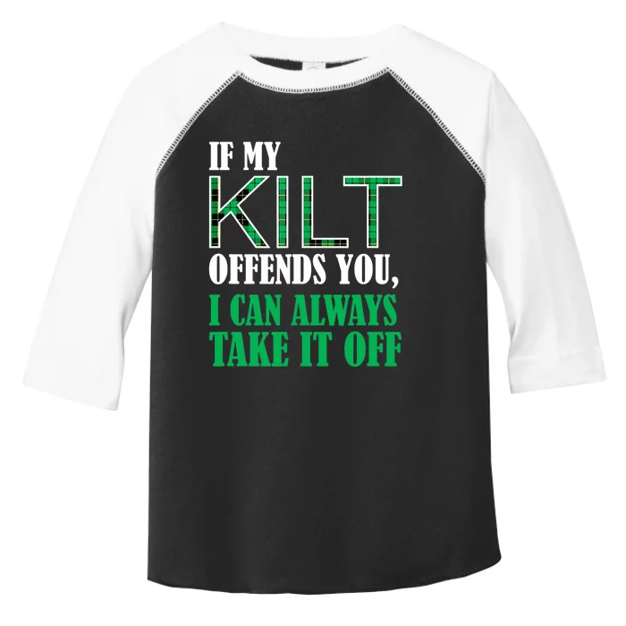 If My Kilt Offends You Funny St. Patrick's Day Toddler Fine Jersey T-Shirt