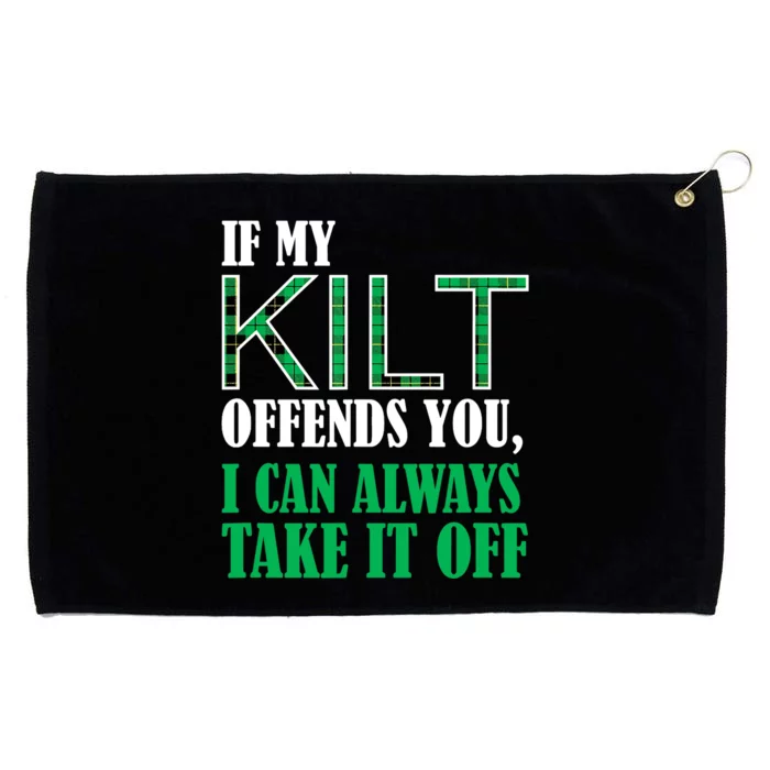 If My Kilt Offends You Funny St. Patrick's Day Grommeted Golf Towel