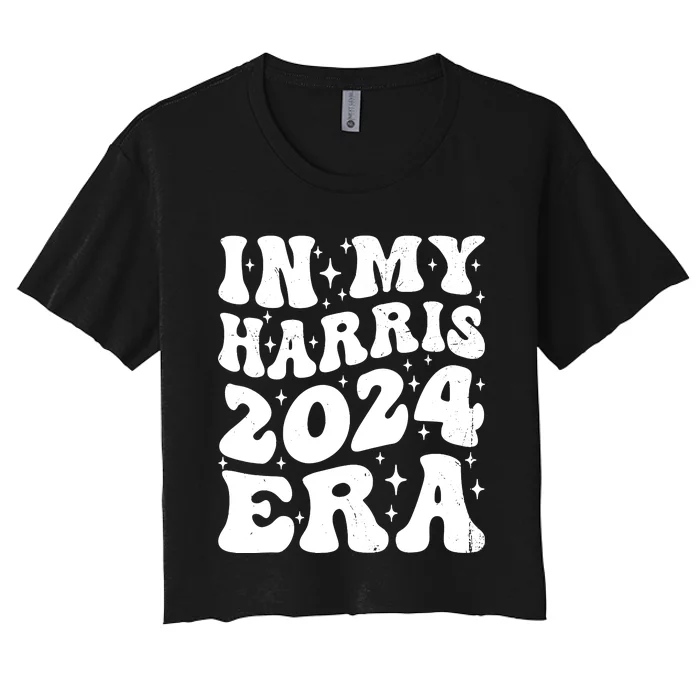 In My Kamala Era Groovy Harris For Madam President 2024 Women's Crop Top Tee