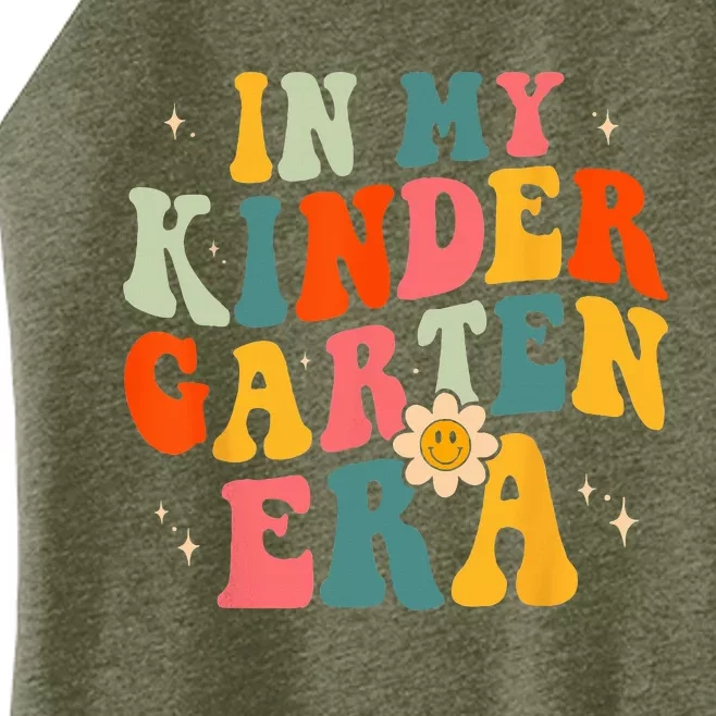 In My Kindergarten Teacher Era Kinder Groovy Retro Women’s Perfect Tri Rocker Tank