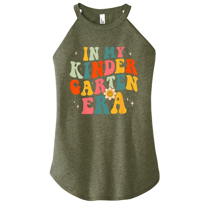 In My Kindergarten Teacher Era Kinder Groovy Retro Women’s Perfect Tri Rocker Tank