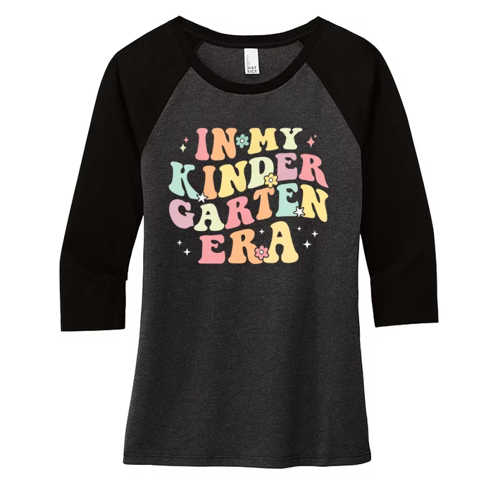 In My Kindergarten Era Retro Back To School Teacher Student Women's Tri-Blend 3/4-Sleeve Raglan Shirt